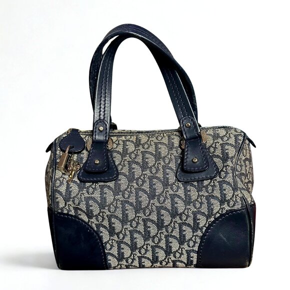 Vintage Dior Navy Bowler Bag - Picture 1 of 5